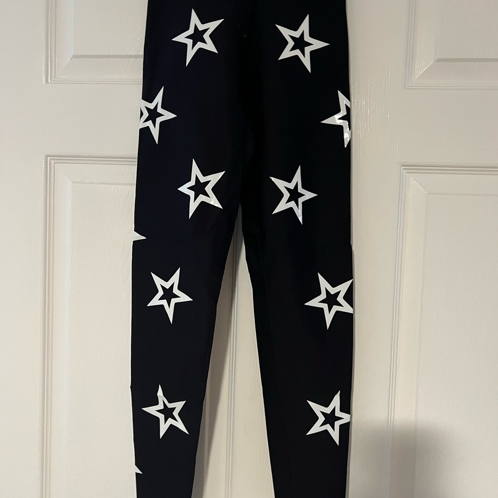 ultracor Black Leggings with White Star Print